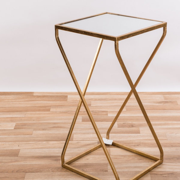 Canora Grey Burrill Geometric Metal Mirrored Side Table & Reviews Wayfair.co.uk